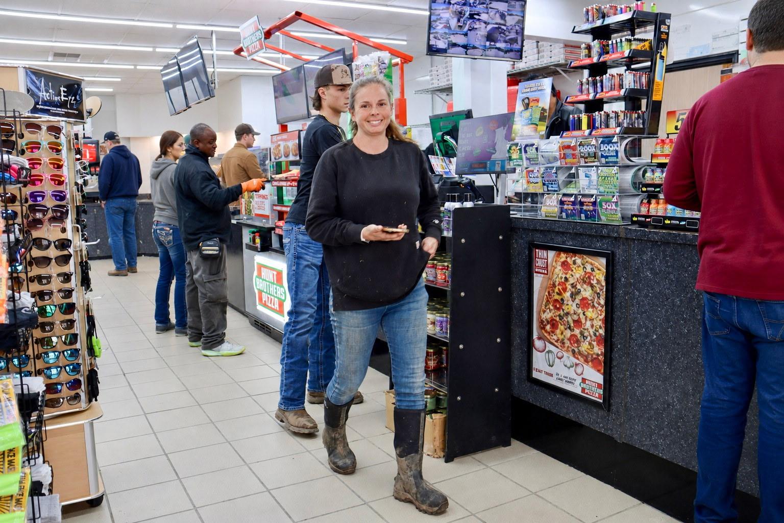 Clean, modern truck stop interior